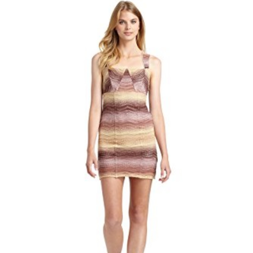 Free People Nude Combo Crochet Dress